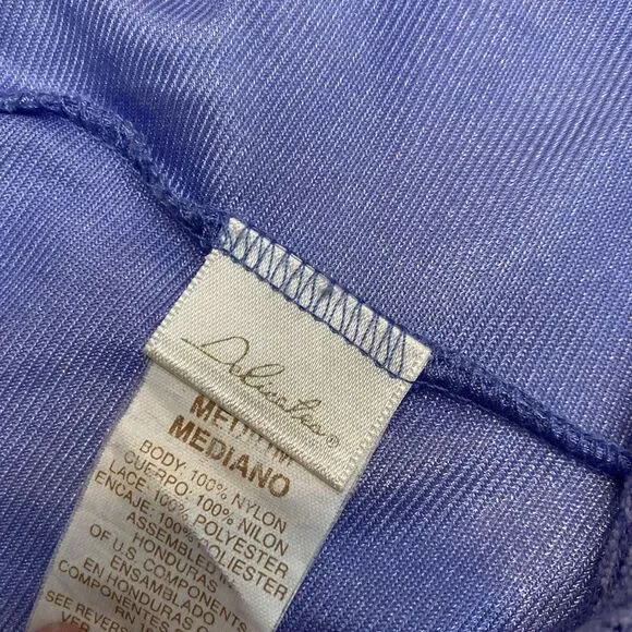 Vintage Lingere Delicates Lavender 80s Teddy Lacy Leotard Nightie Womens M - Picture 8 of 8